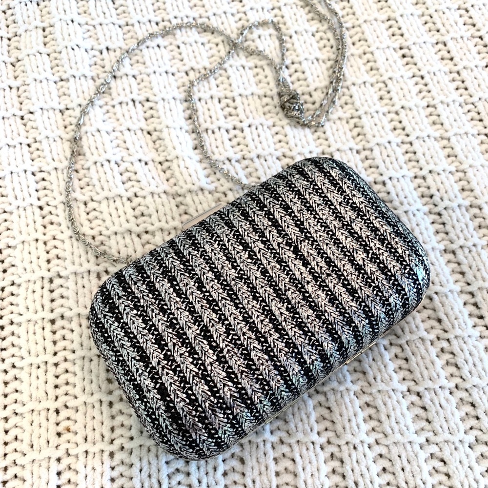 Black and silver evening purse